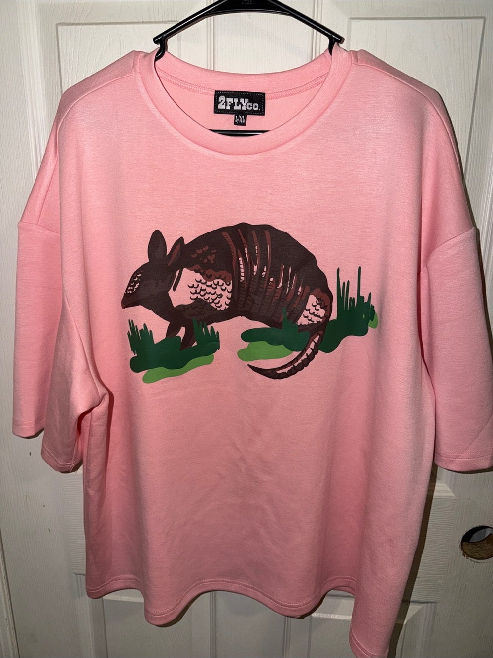 2FlyCo Pink Armadillo Graphic Short Sleeve Tee